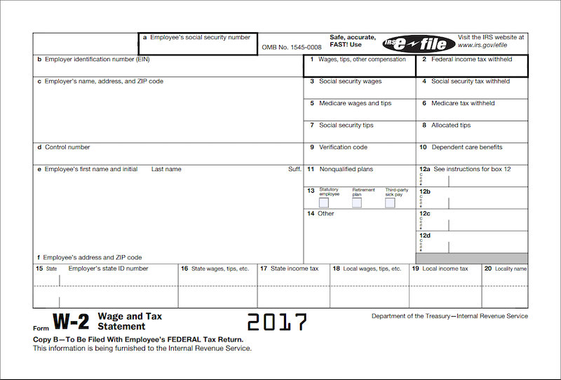 W-2 tax form